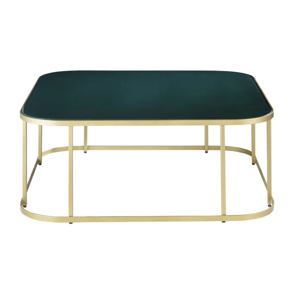 Table basse en verre trempé vert