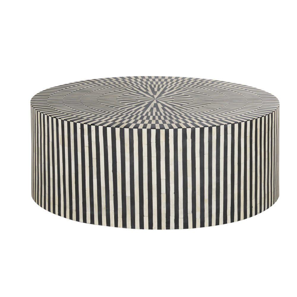 Table basse ronde noire et blanche D100