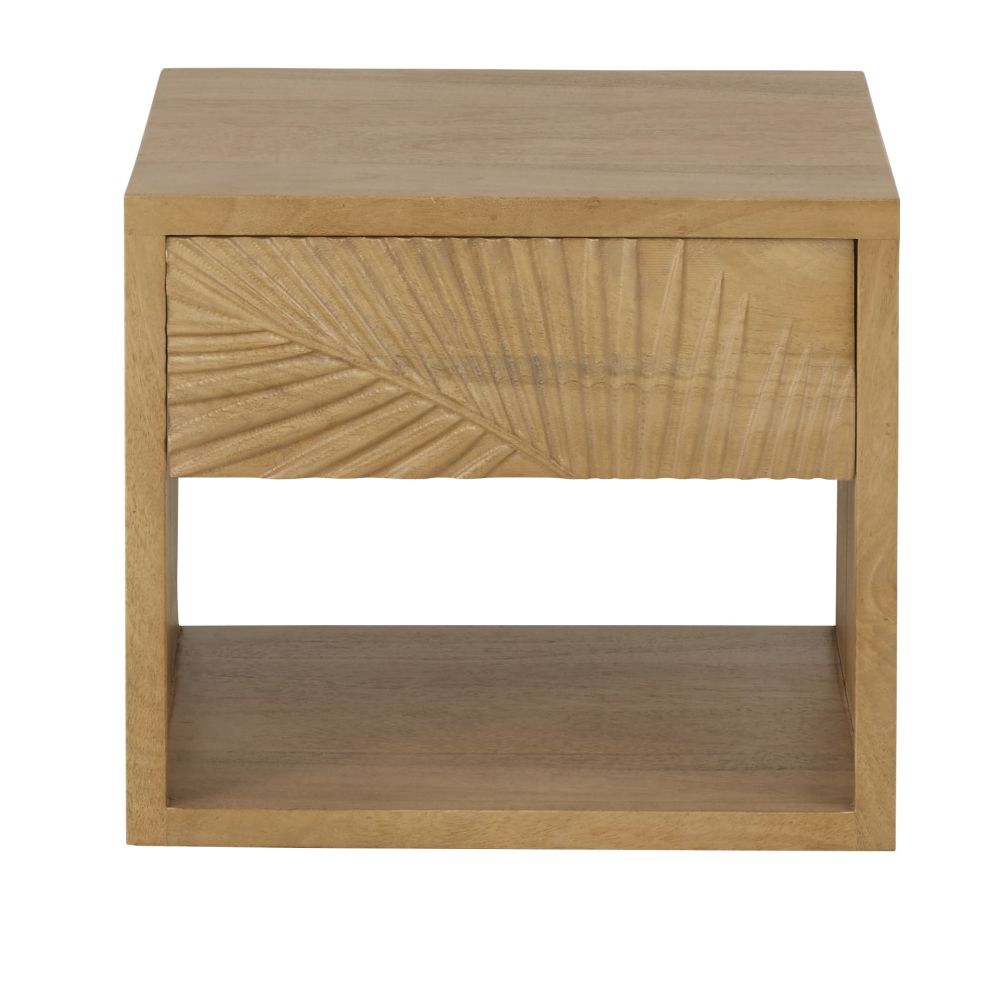 Table de chevet 1 tiroir en bois de manguier massif