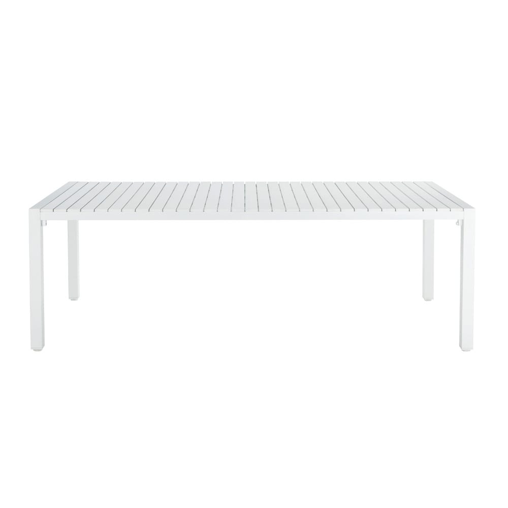 Table de jardin en aluminium blanc L 230 cm (photo) Table de jardin en aluminium blanc L 230 cm