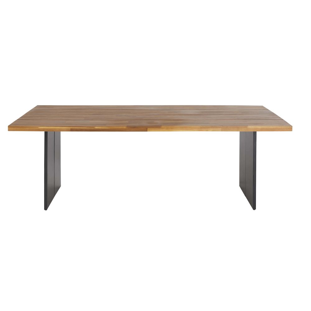 Table de jardin en bois d'acacia massif et acier 10 personnes L220 Table de jardin en bois d'acacia massif et acier 10 personnes L220