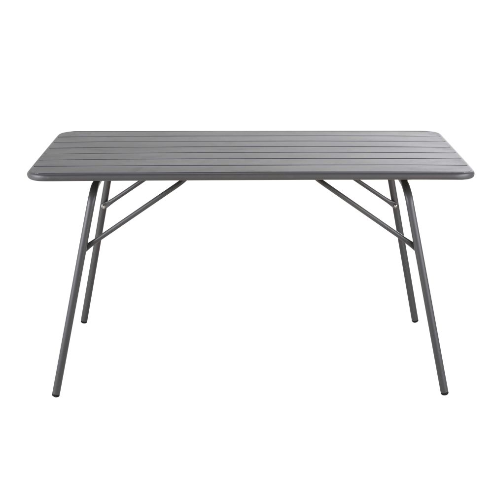 Table de jardin pliante en acier gris anthracite 6 personnes