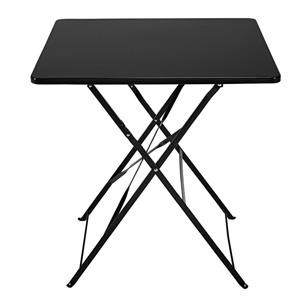 Table de jardin pliante en métal noir 2 personnes L70