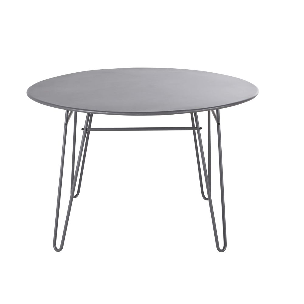 Table de jardin ronde en acier gris anthracite 4 personnes D120 Table de jardin ronde en acier gris anthracite 4 personnes D120
