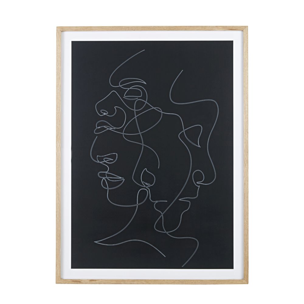 Tableau en verre imprimé abstrait noir et blanc 75x100