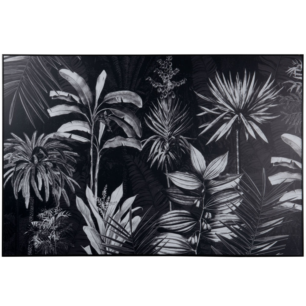 Tableau imprimé végétal noir et blanc 90x60