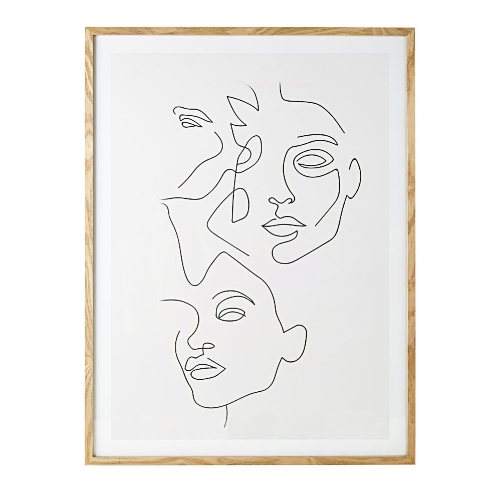 Tableau imprimé visages minimalistes 75x100
