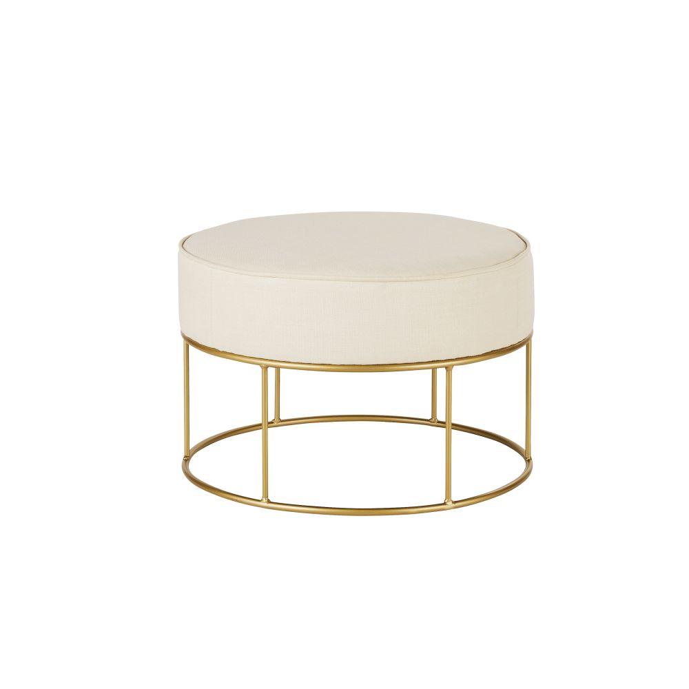 Tabouret blanc et métal doré (photo) Tabouret blanc et métal doré
