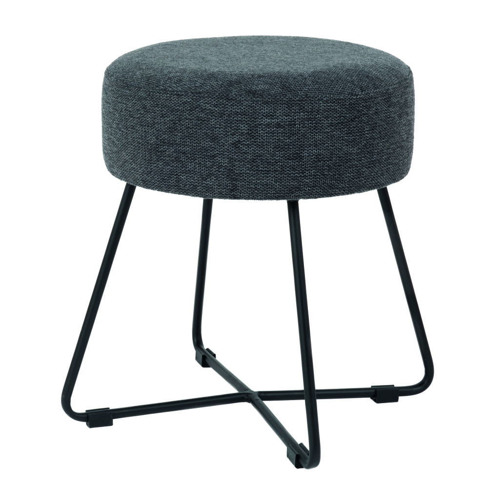 Tabouret gris anthracite et métal noir Tabouret gris anthracite et métal noir