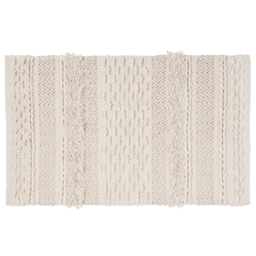 Tapis berbère en coton écru 60x90 Tapis berbère en coton écru 60x90