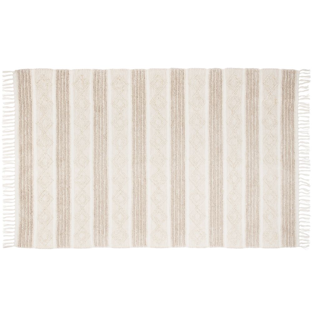 Tapis blanc et doré à franges 140x200 Tapis blanc et doré à franges 140x200