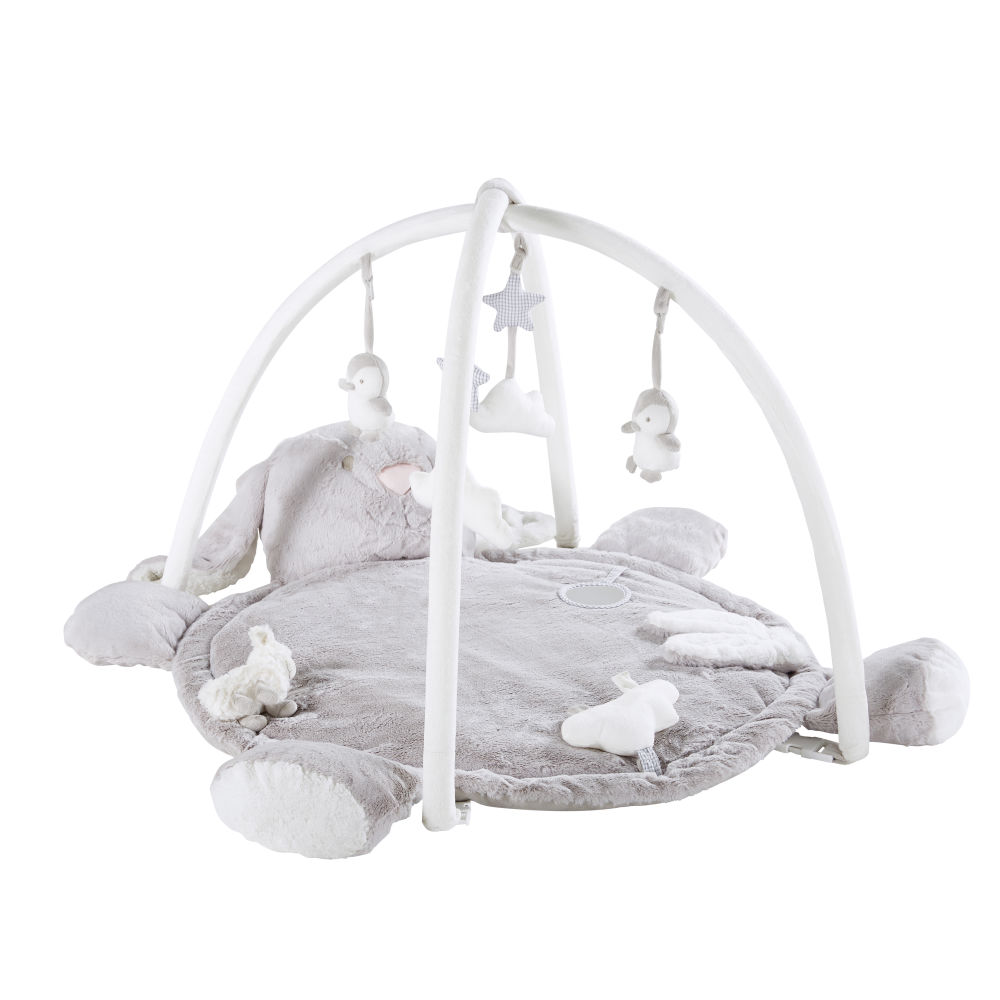 Tapis d'éveil bébé rond lapin gris D90 (photo) Tapis d'éveil bébé rond lapin gris D90