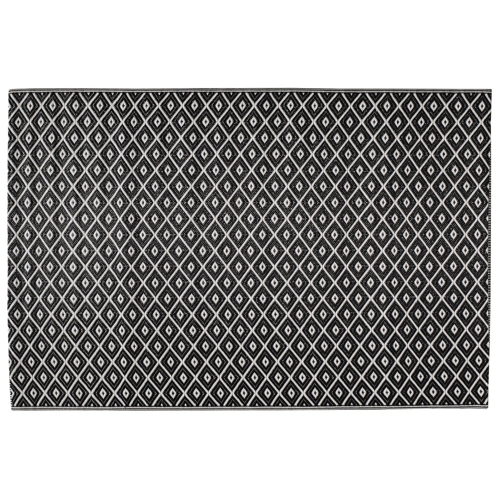 Tapis d'extérieur en polypropylène noir/blanc 120x180