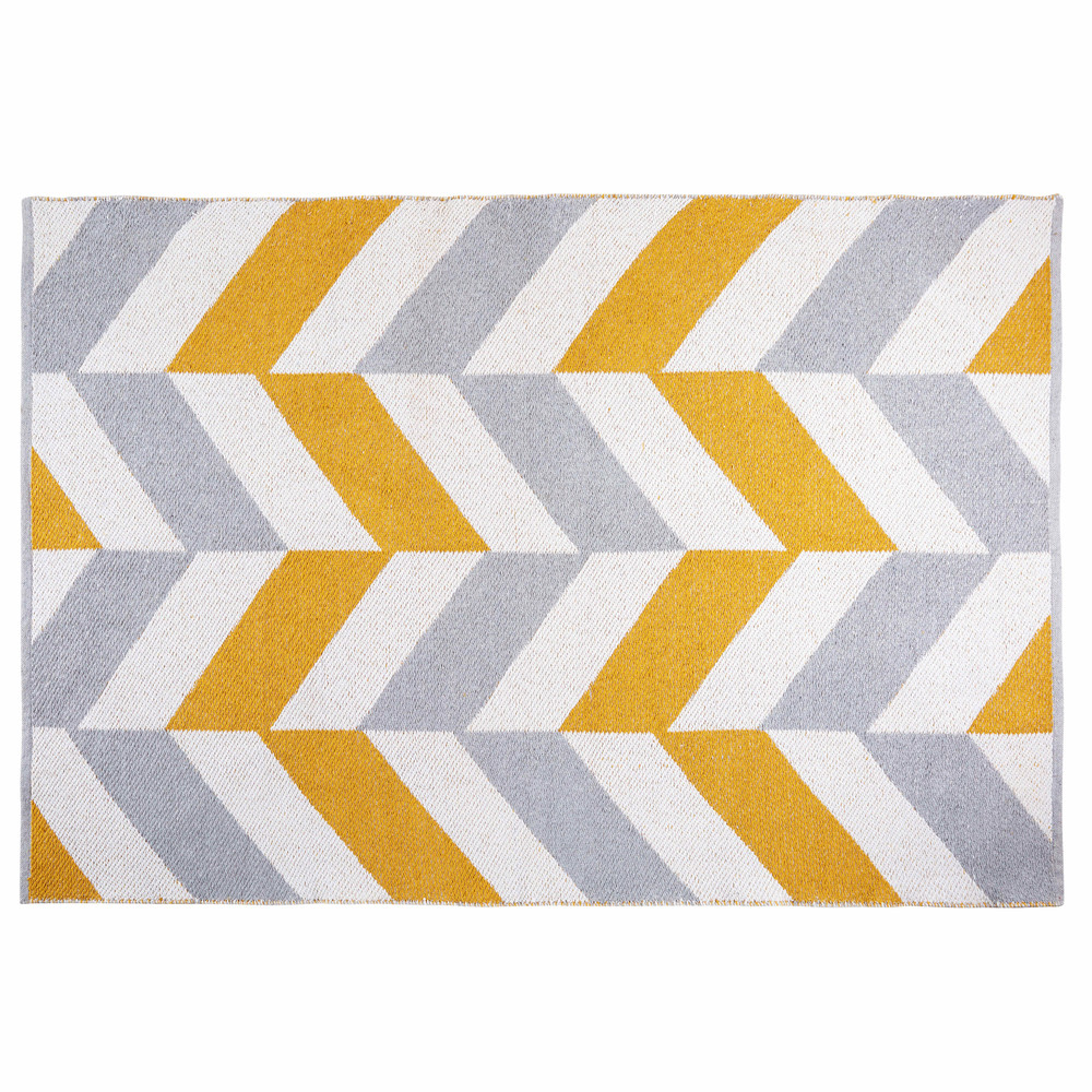 Tapis en coton motifs graphiques multicolores 180x120 (photo) Tapis en coton motifs graphiques multicolores 180x120