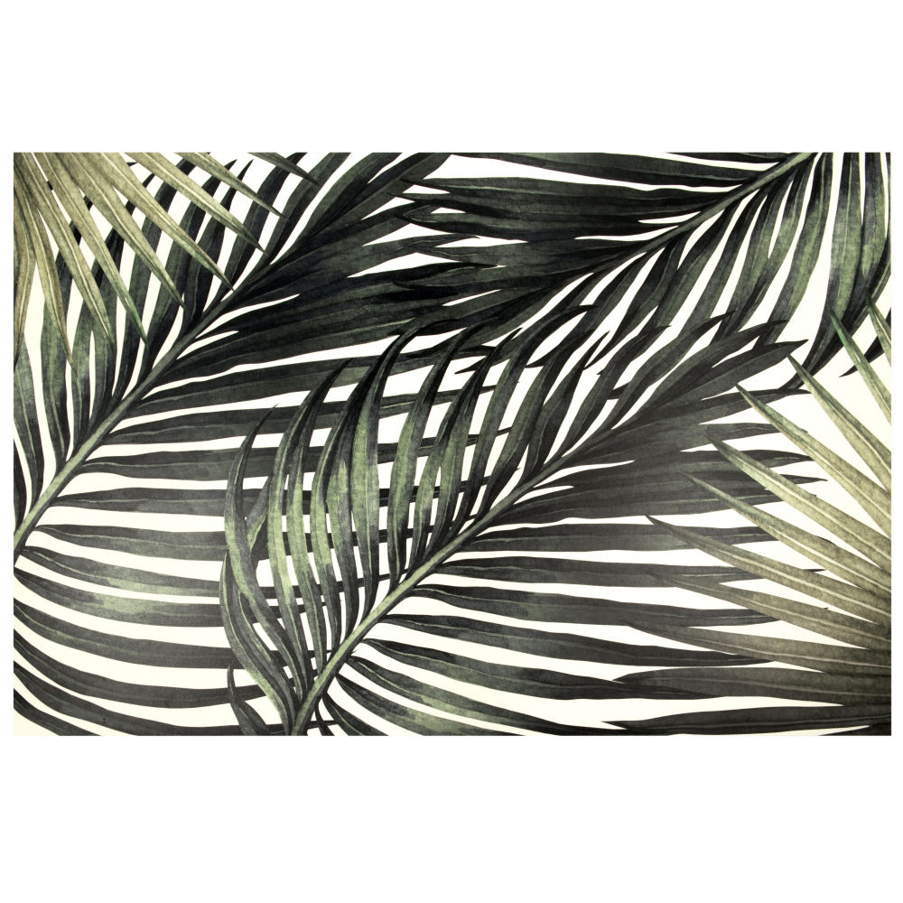 Tapis en vinyle imprimé feuilles tropicales 100x150 Tapis en vinyle imprimé feuilles tropicales 100x150