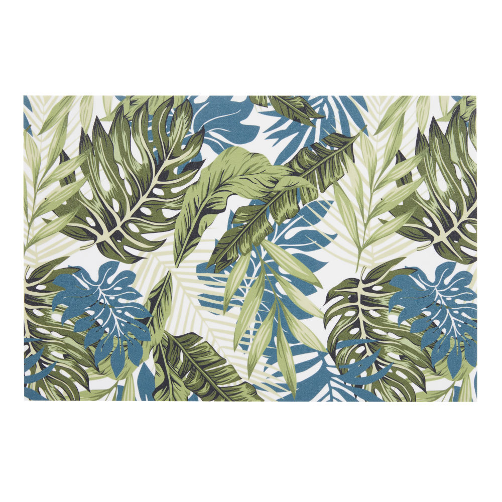 Tapis en vinyle imprimé végétal vert et vert kaki 50x80 Tapis en vinyle imprimé végétal vert et vert kaki 50x80