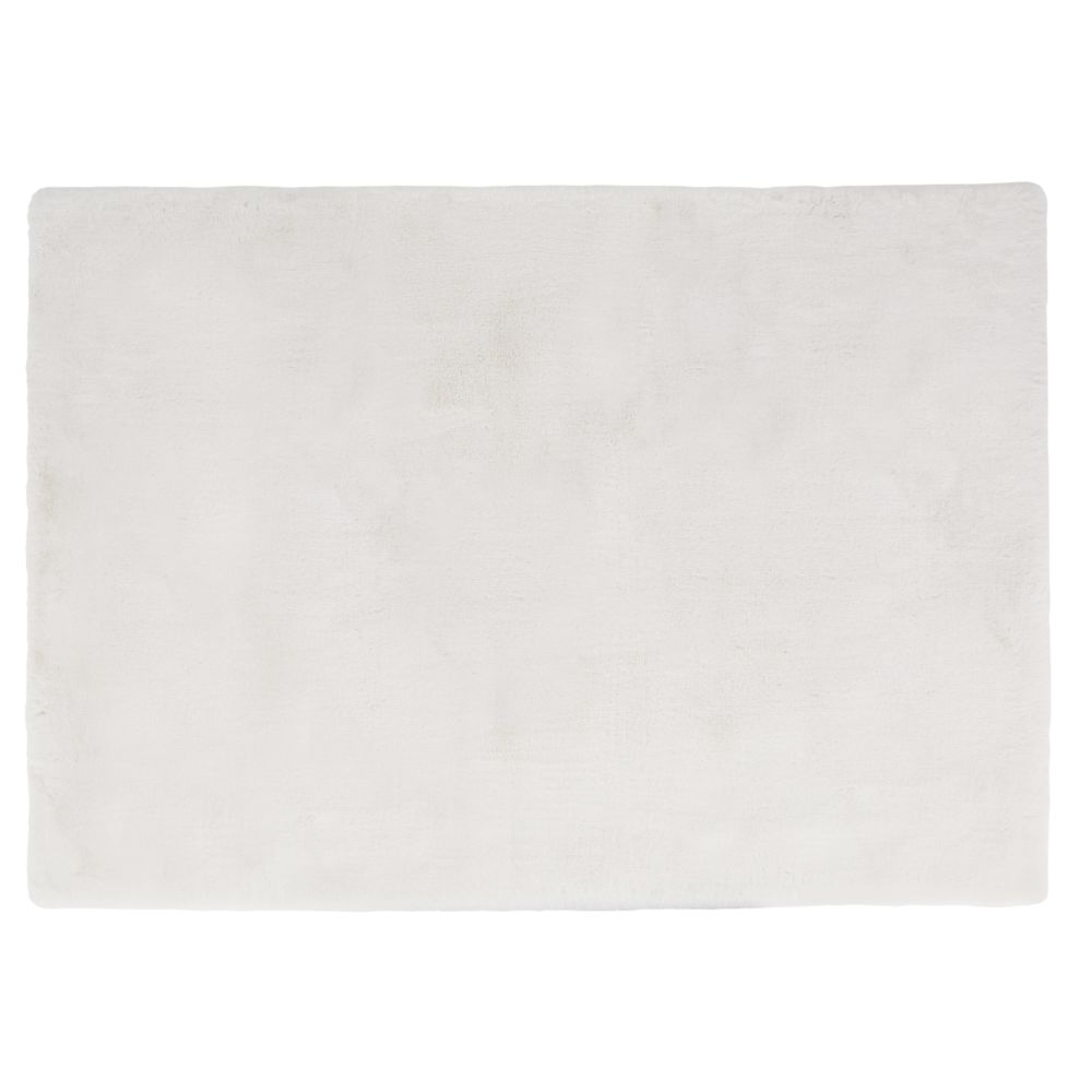 Tapis immitation fourrure blanche, 160x230