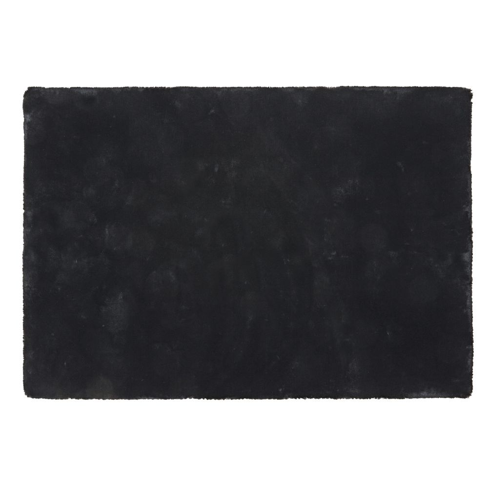 Tapis immitation fourrure noire, 160x230