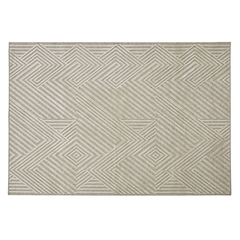 Tapis tissé jacquard beige avec motifs reliefés 160x230 Tapis tissé jacquard beige avec motifs reliefés 160x230