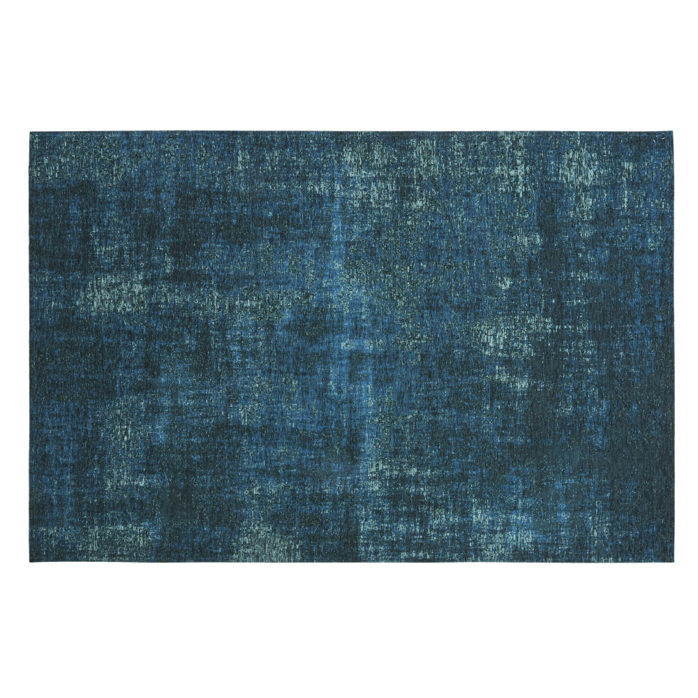 Tapis tissé jacquard bleu canard 155x230, OEKO-TEX® Tapis tissé jacquard bleu canard 155x230, OEKO-TEX®