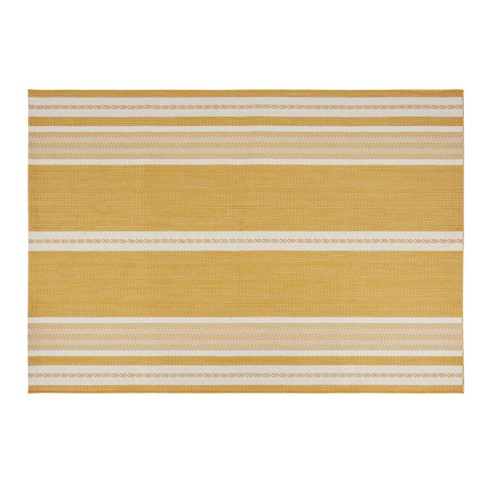 Tapis tissé jacquard en polypropylène jaune moutarde 140x200 Tapis tissé jacquard en polypropylène jaune moutarde 140x200