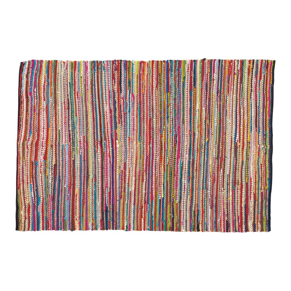 Tapis tressé en coton multicolore 140 x 200 cm