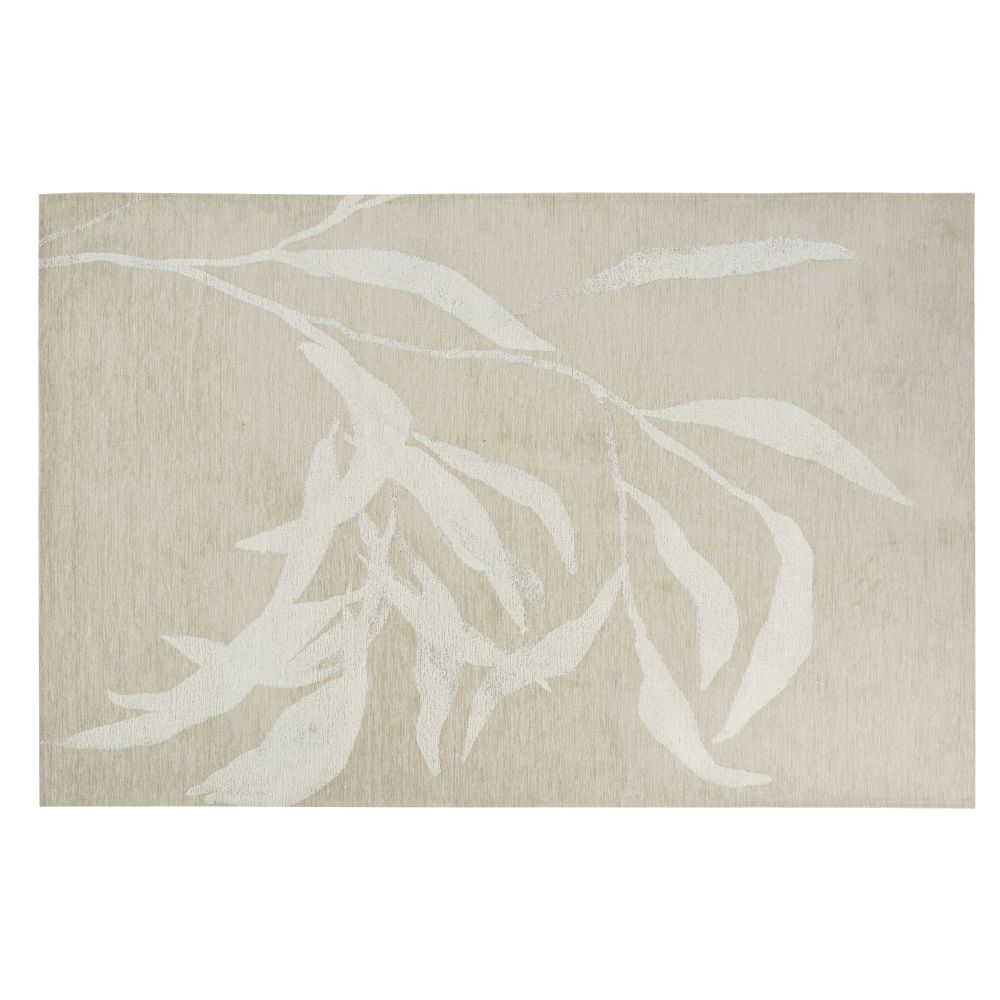 Tappeto trama jacquard bianco e beige 155x230 cm