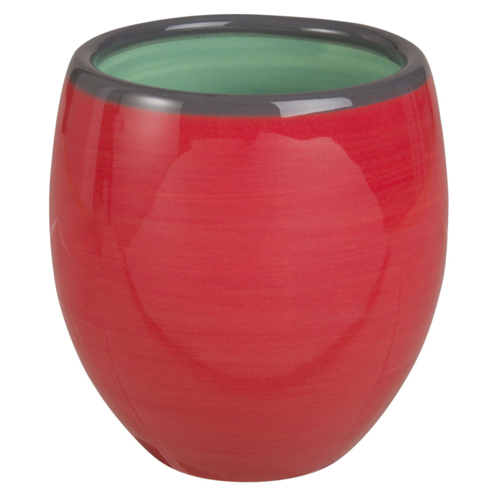 Tasse en faïence rouge et verte