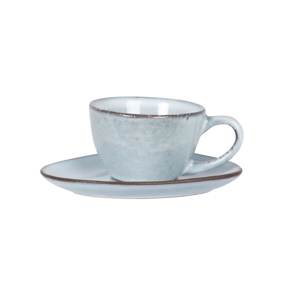 Tasse et soucoupe en grès bleu gris Tasse et soucoupe en grès bleu gris