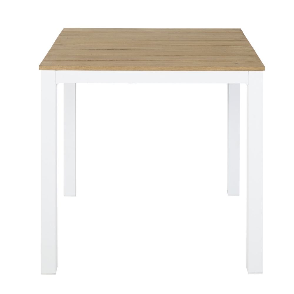 Tavolo da giardino professionale in legno di teak e metallo bianco, 75 cm - Modello In riva al mare - Bianco - - Pvc e sintetico - Maisons du Monde