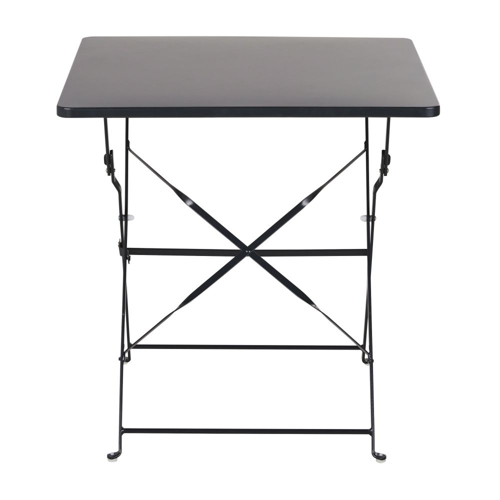 Tavolo da giardino professionale pieghevole per 2 persone in acciaio nero larg. 70 cm - Modello Contemporaneo - Nero - Metallo - Maisons du Monde