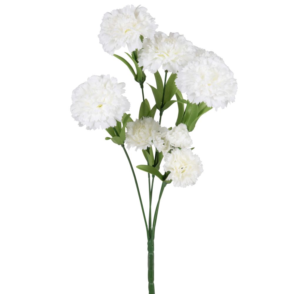 Tige multiples fleurs artificielles blanches H50