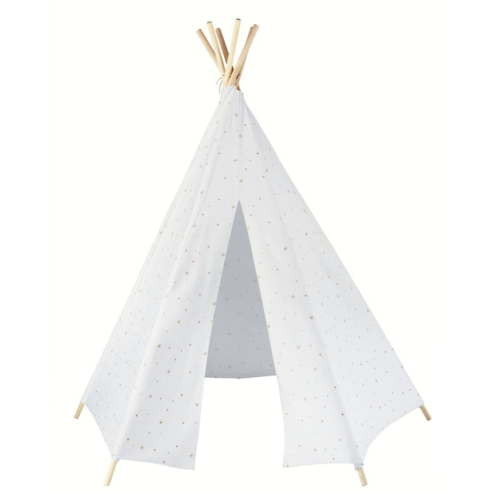 Tipi enfant écru motifs étoiles dorées Tipi enfant écru motifs étoiles dorées