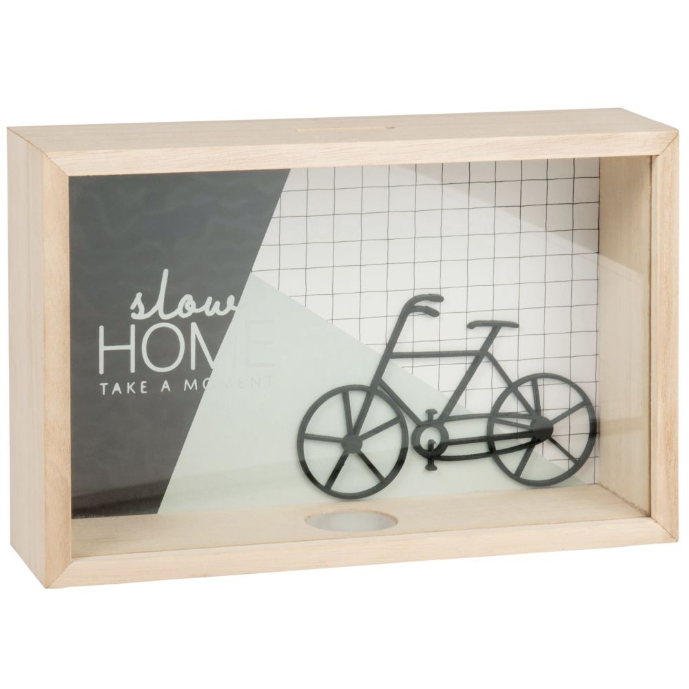 Tirelire cadre bicyclette noire et bleu clair Tirelire cadre bicyclette noire et bleu clair