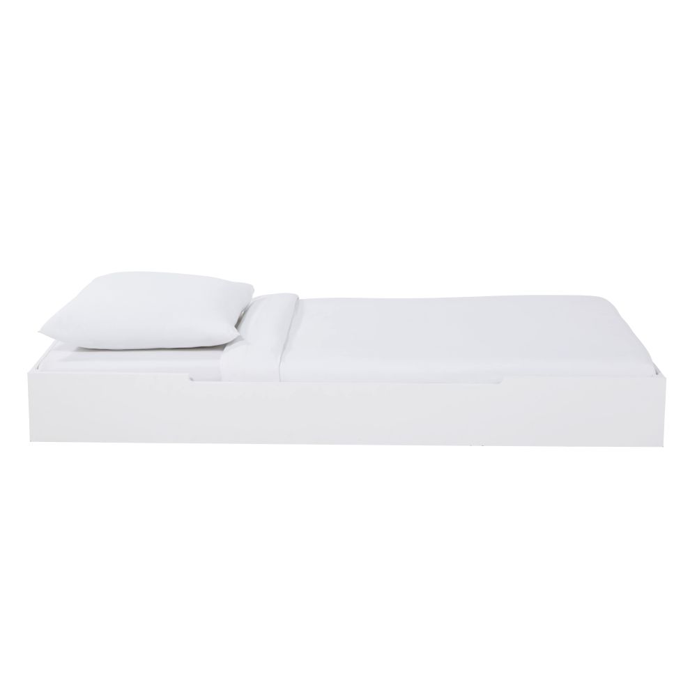 tiroir de lits superposés 90x190 blanc à roulettes