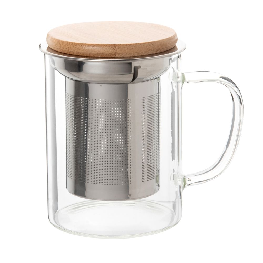 Tisanière en verre, inox et bambou (photo) Tisanière en verre, inox et bambou