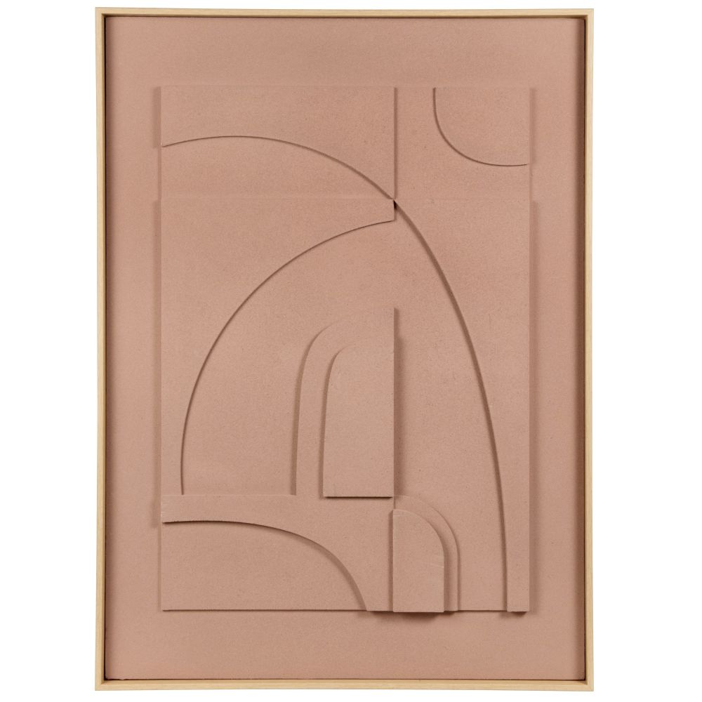 Toile abstraite en relief terracotta et beige 55x75