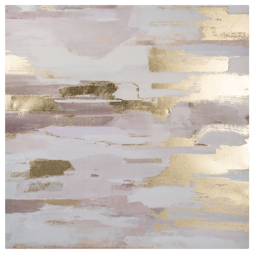 Toile dorée, blanche et rose 70x70 Toile dorée, blanche et rose 70x70
