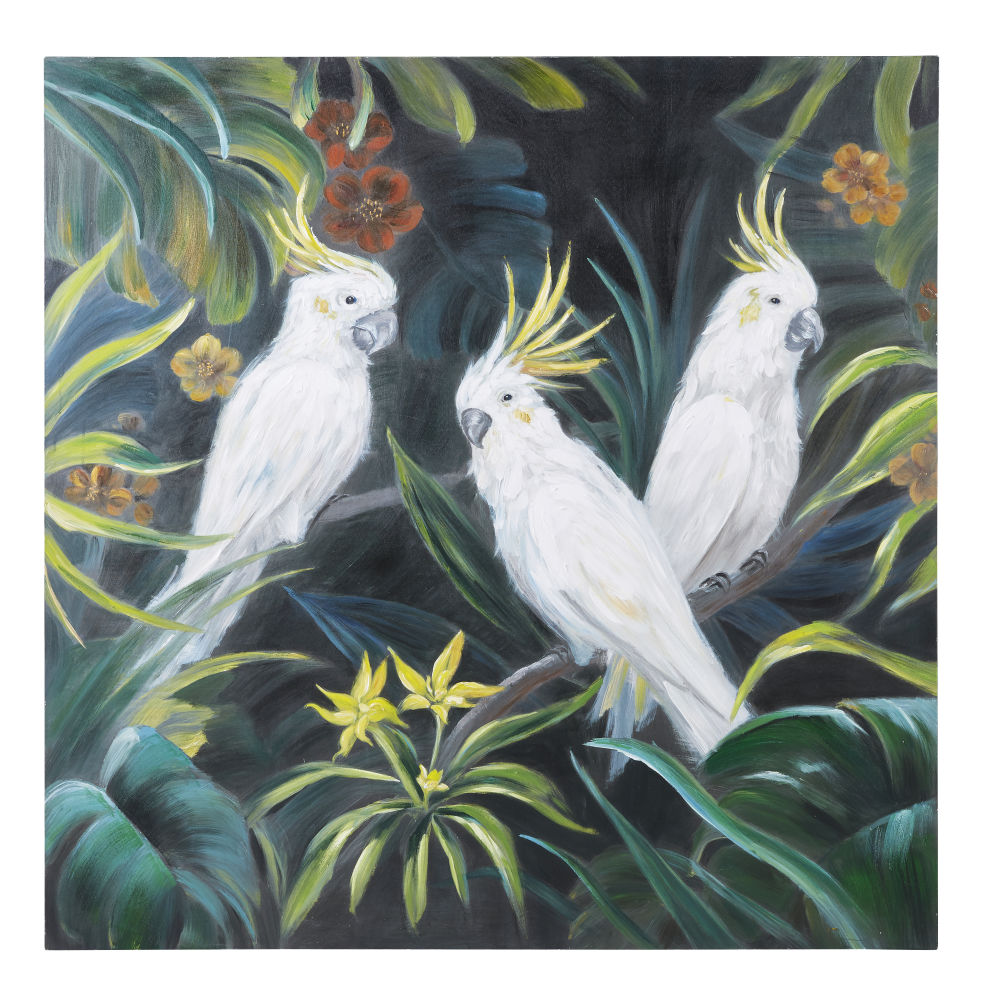 Toile imprimé cacatoès multicolores 120x120 Toile imprimé cacatoès multicolores 120x120