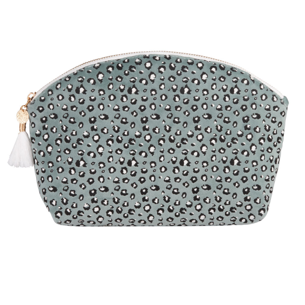 Trousse bleue imprimé léopard (photo) Trousse bleue imprimé léopard
