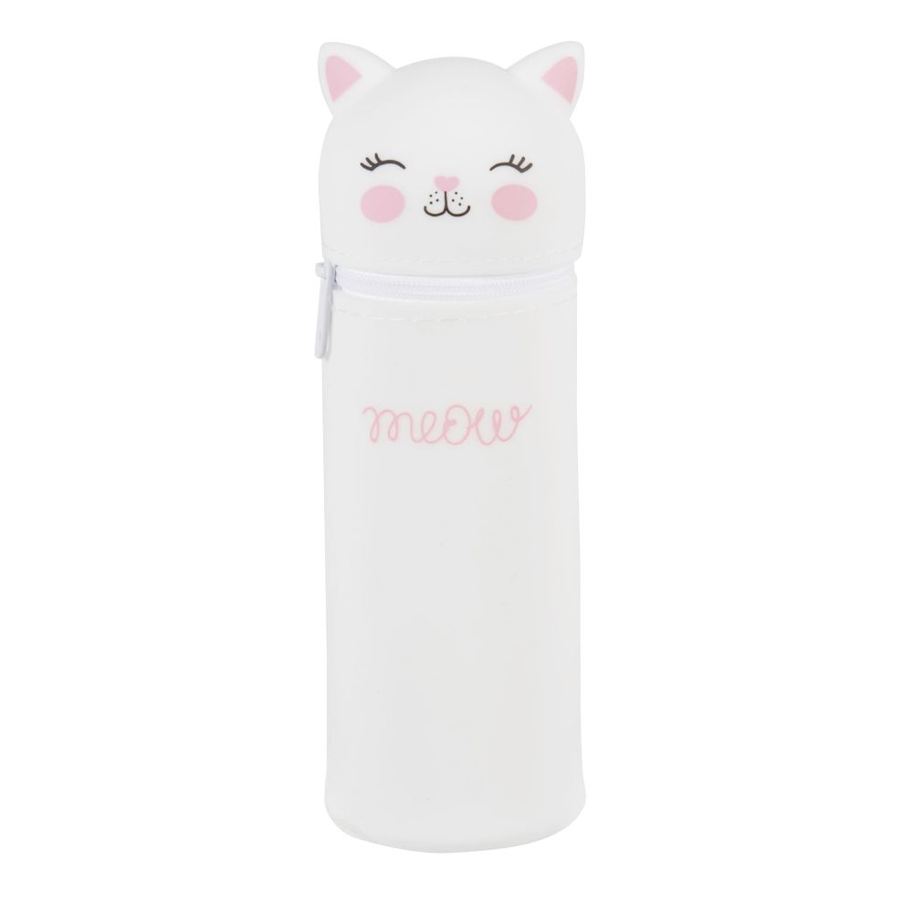 Trousse chat en silicone blanc Trousse chat en silicone blanc