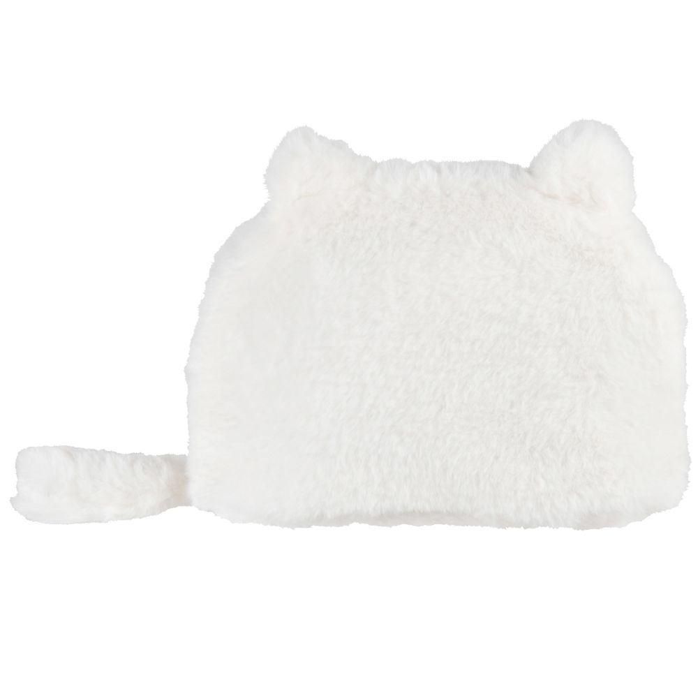Trousse chat imitation fourrure blanche Trousse chat imitation fourrure blanche