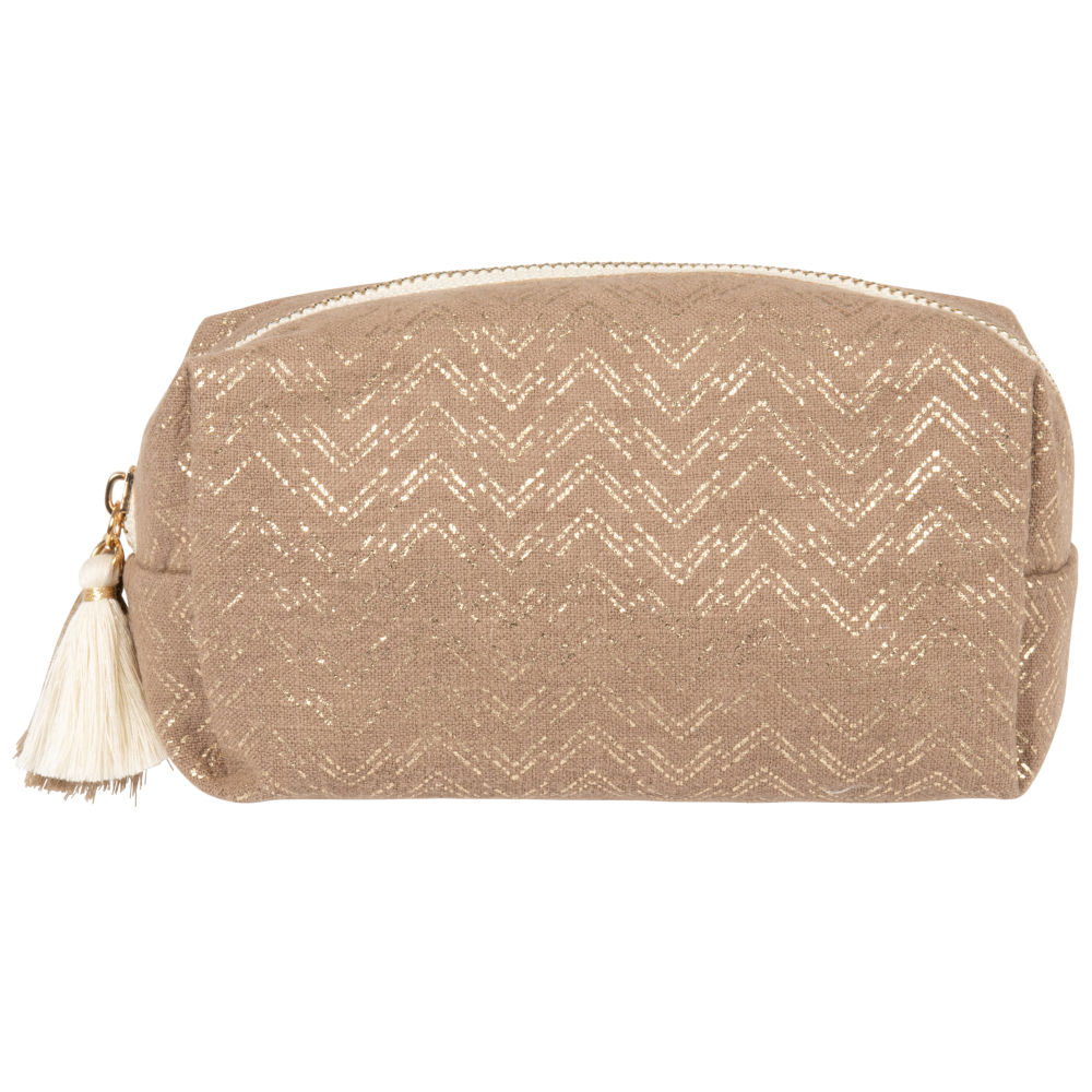 Trousse en ramie et coton marron (photo) Trousse en ramie et coton marron