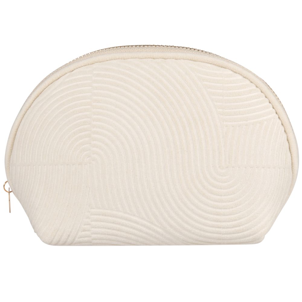 Trousse en velours blanc à motifs en reliefs (photo) Trousse en velours blanc à motifs en reliefs