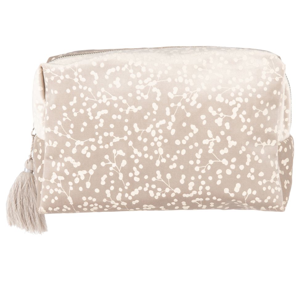 Trousse en velours gris à motifs (photo) Trousse en velours gris à motifs