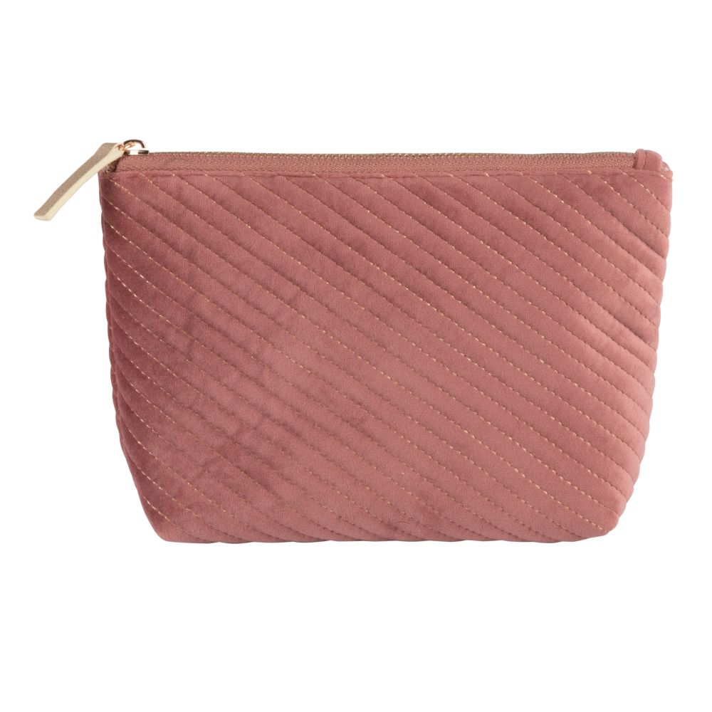 Trousse en velours strié rose (photo) Trousse en velours strié rose