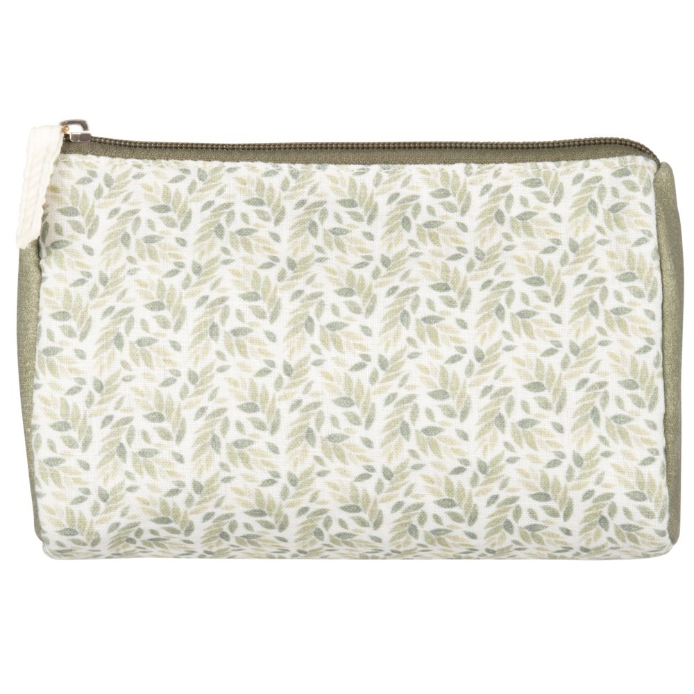 Trousse imprimée vert olive et beige Trousse imprimée vert olive et beige
