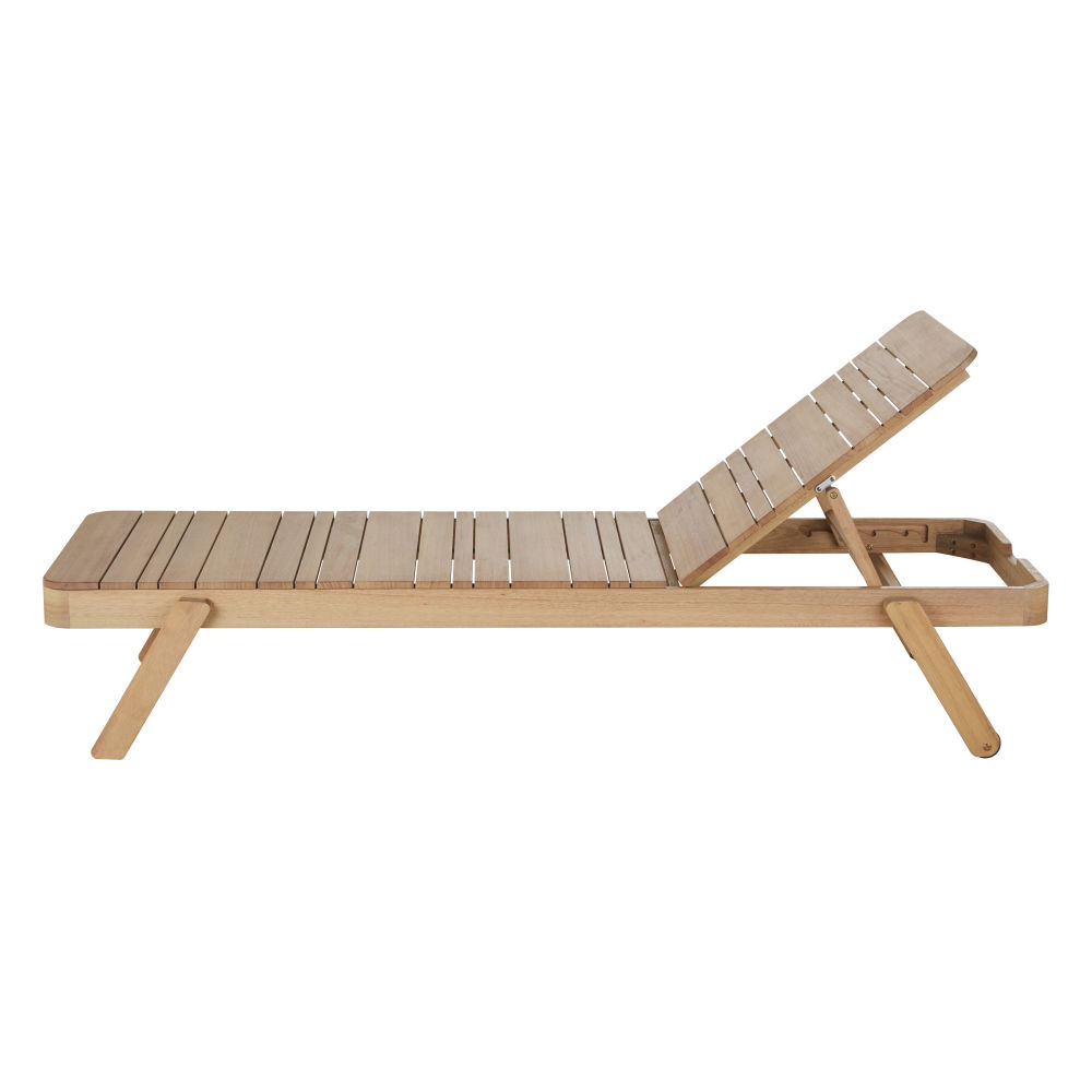 Tumbona profesional de madera de eucalipto con ruedas Estilo marinero Madera Maisons du monde