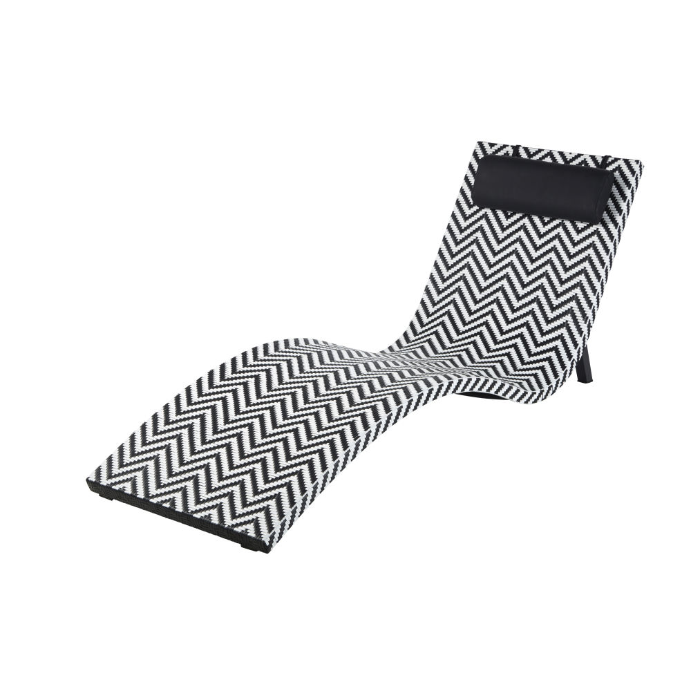 Tumbona profesional de resina blanca y negra Estilocontemporáneo Gris Resina Maisons du Monde