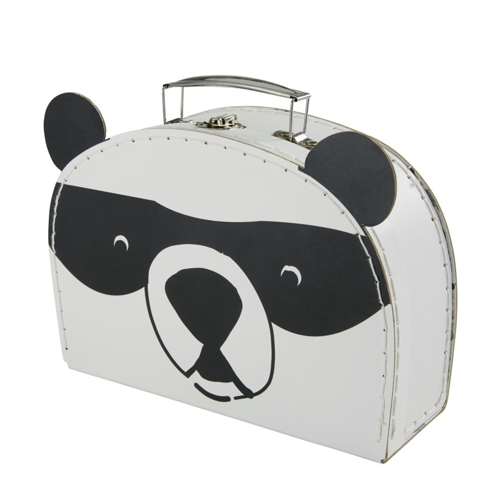 Valisette panda en papier et carton noirs et blancs Valisette panda en papier et carton noirs et blancs
